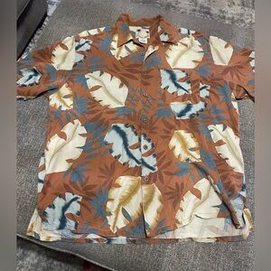 Banana Cabana Men’s Silk Tropical Shirt 
Button Up Size XL